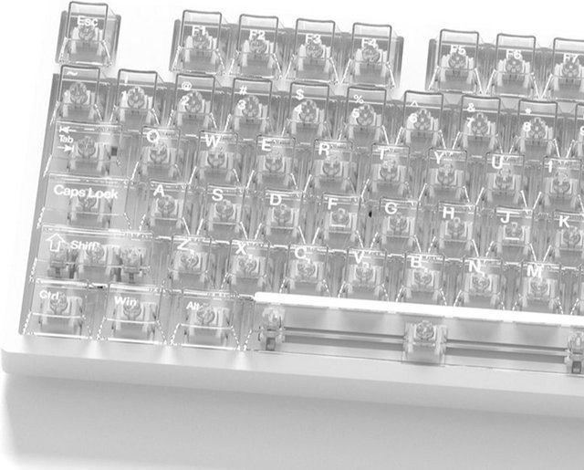 Komplettset aus transparenten und matten PC-Tastenkappen in Weiß und Schwarz für mechanische Tastaturen - Bild 1