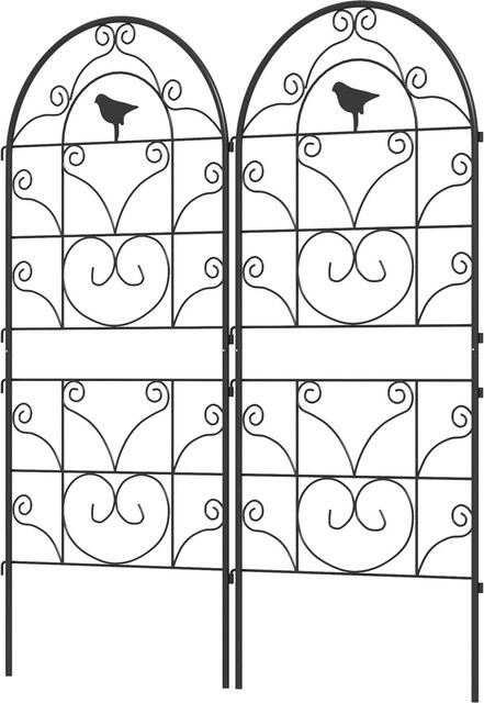 Furnicato Rosengitter Rankgitter Set mit Vogelmotiven in Schwarz, B/H: 50 x 120 cm - Bild 1
