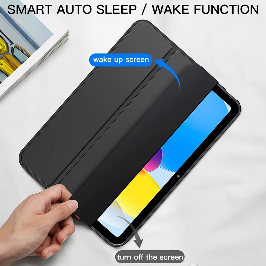 Magnetisches Smart Cover für Samsung Galaxy Tab A9 Plus 11in und Galaxy Tab S6 Lite 12,4in sowie S7 FE S8 S9 Plus, Flip Stand Case aus weichem TPU, Farbe: Grün - Bild 4