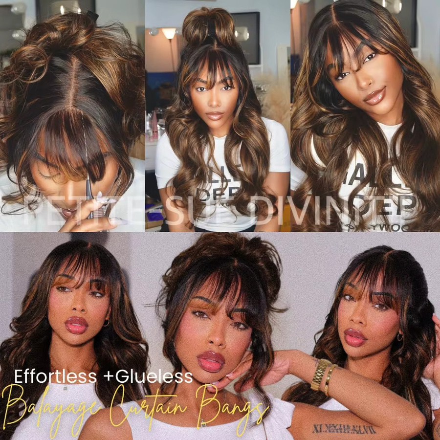 UNice Pre Everything Perücke, Balayage Highlight Loose Wave, 100 % Echthaar - Bild 4
