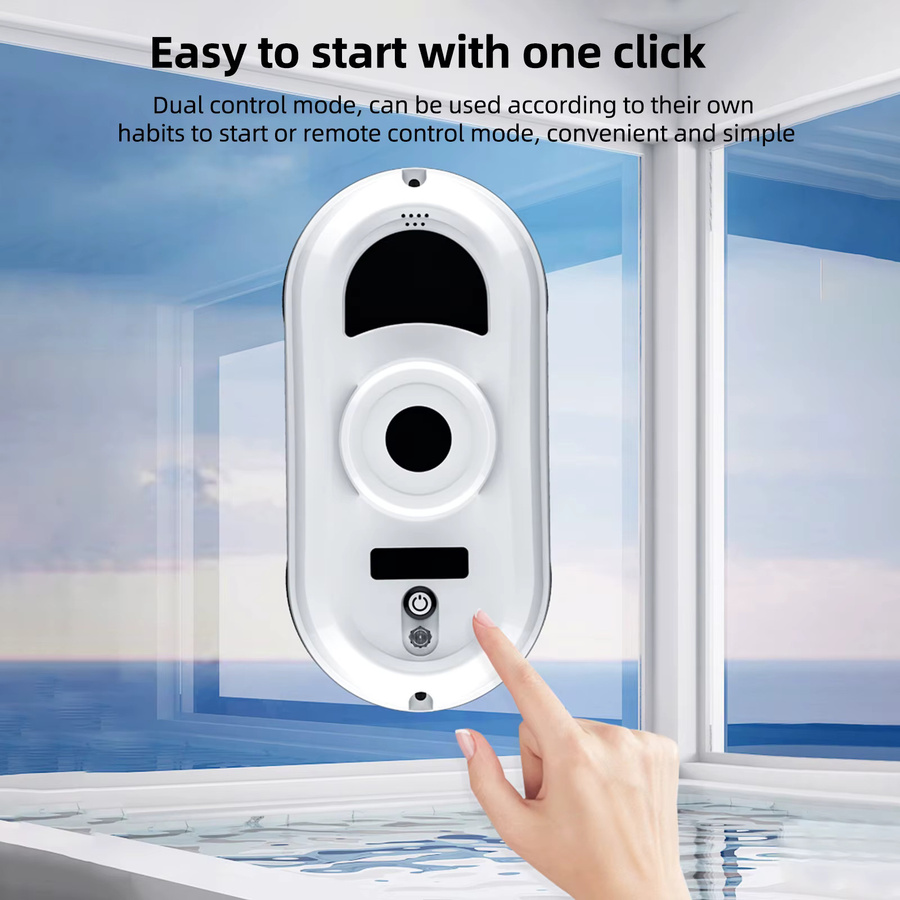 Vremota Elektrischer Fensterreinigungsroboter mit Wasser-Sprühfunktion und Fernbedienung in Weiß - Bild 2