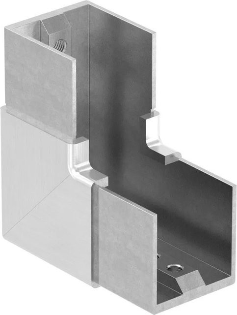 FeNau Eckbogen aus Edelstahl V4A für Nutrohr 40 x 40 mm, Farbe: Silber, B/T/H: 180 x 180 x 140 mm - Bild 1