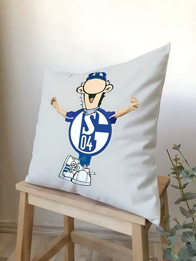 52TOYS S-Schalke 04 Kissenbezug aus Polyester mit Reißverschluss, Weiß, B/T/H: 40 x 40 x 1 cm - Bild 4
