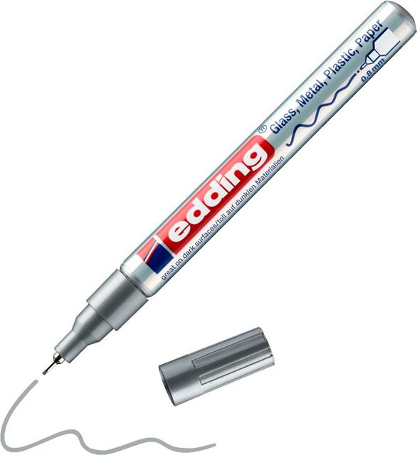 edding 780 Glanzlackmarker Permanent Silber mit feiner Spitze - Bild 2