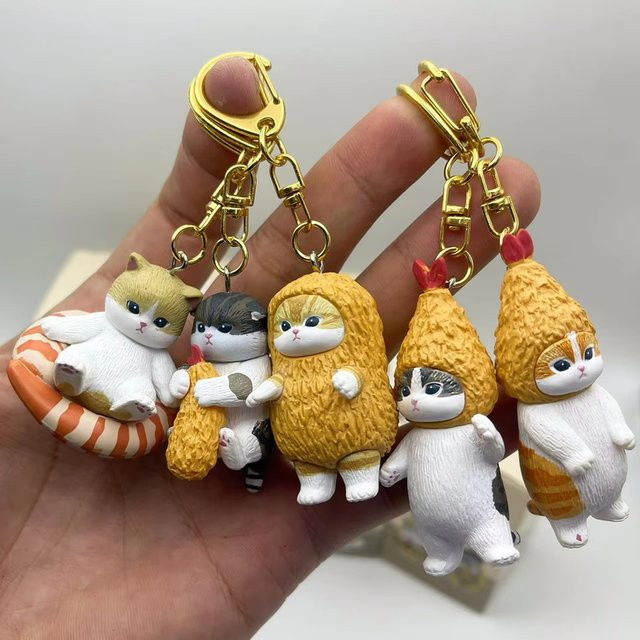 Mufosand Fried Shrimp Shark Cat Schlüsselanhänger Blind Box, Actionfigur - Bild 1