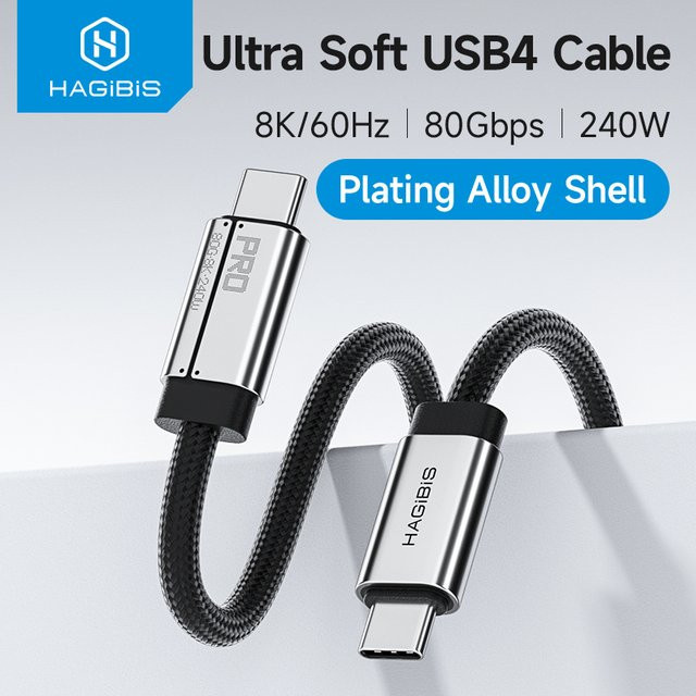 Hagibis USB C auf USB C Kabel USB4 mit 80 Gbit/s und 240 W Schnellladefunktion für Thunderbolt 4/5 und iPhone 17 sowie Laptops - Bild 1