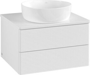 V&B Waschtischunterschrank Antao mit Frontstruktur in Weiß lackiert, B/T/H: 60 x 36 x 50 cm - Bild 1