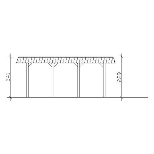 Skan Holz Carport Spreewald Walmdach-Einzelcarport mit Blende in Schwarz, B/T: 345 x 589 cm - Bild 4