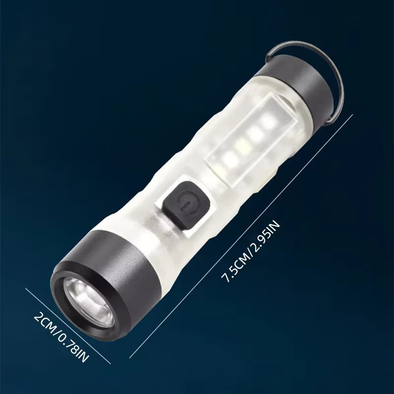 Heinast M02 Mini-Taschenlampe als transparenter Schlüsselanhänger mit LED-Licht und 10 Modi für Camping und Wandern - Bild 2