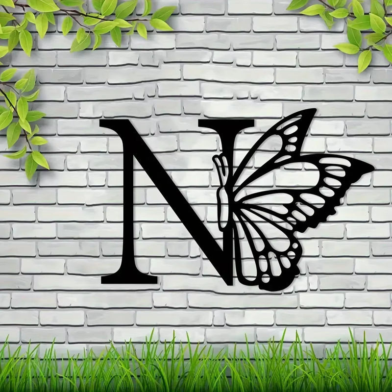 CIFBUY Schmetterling Monogramm Metall Wandkunst Buchstaben Wanddekoration für Hochzeit und DIY-Geschenke - Bild 4