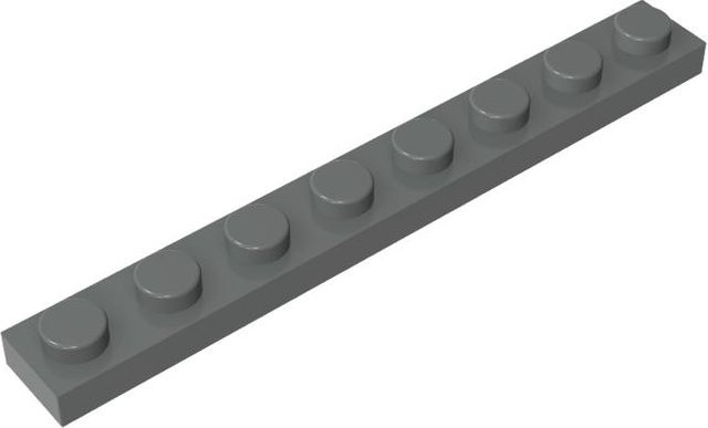 MOC Teile 3460 Platte 1x8, Bausteine, 50-teiliges Set, dunkelgrau, ab 14 Jahren - Bild 1