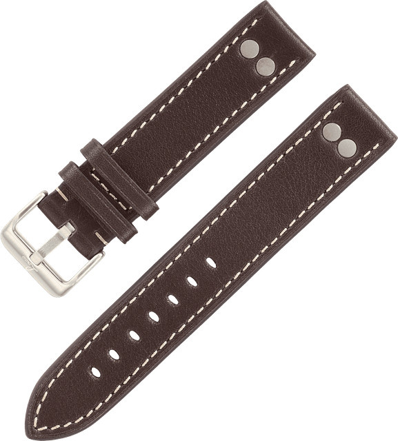 Laco Uhrenarmband Leder, Pilot, dunkelbraun, 22 mm - Bild 1