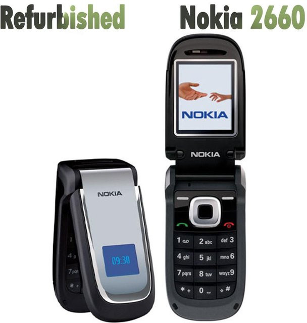 Generalüberholtes Nokia 2660 Mobiltelefon in Schwarz mit 1 SIM-Slot - Bild 1