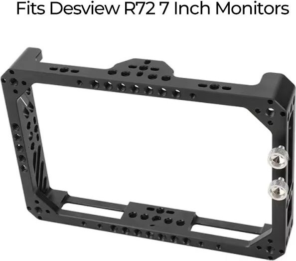 Camvate Full Monitor Cage Halterung für Desview R7ii 7 Zoll On-Camera-Monitore in Schwarz mit HDMI-Kabelklemme und Anti-Twist 1/4"-20 Buchsen - Bild 1