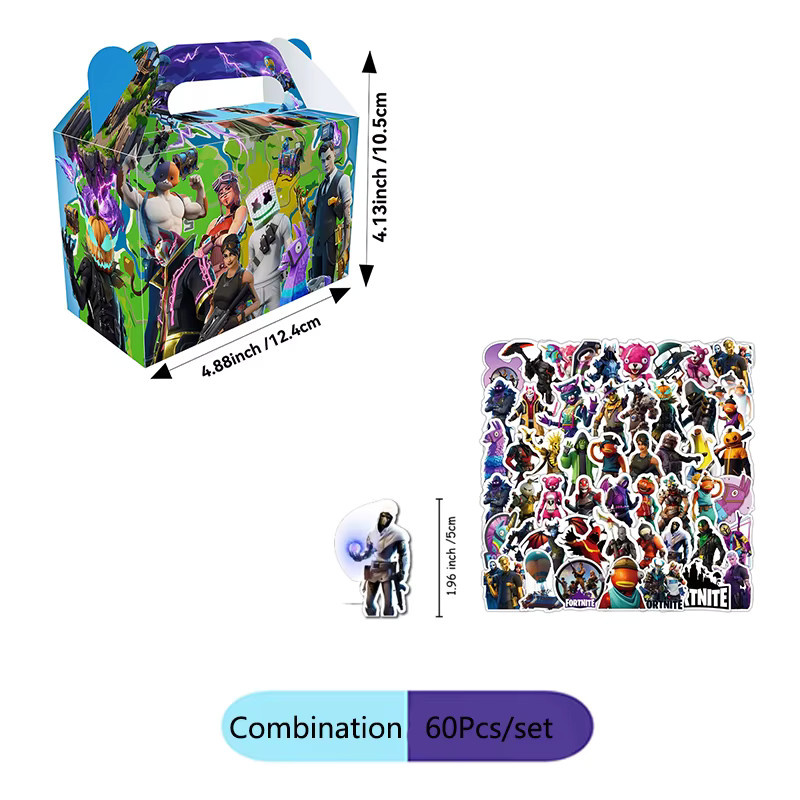 Fortnite Thema Papierboxen und Aufkleber-Set in Mehrfarbig für Geburtstagsparty und Geschenke zur Aufbewahrung von Snacks und Süßigkeiten - Bild 5