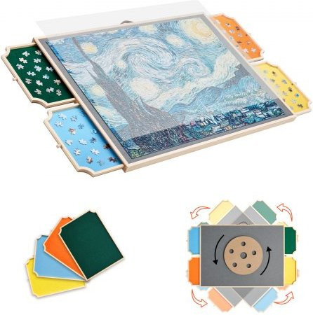 VEVOR Rotating Puzzle Board mit 4 Colorful Felt Drawers und Cover 1500 Teile - Bild 1