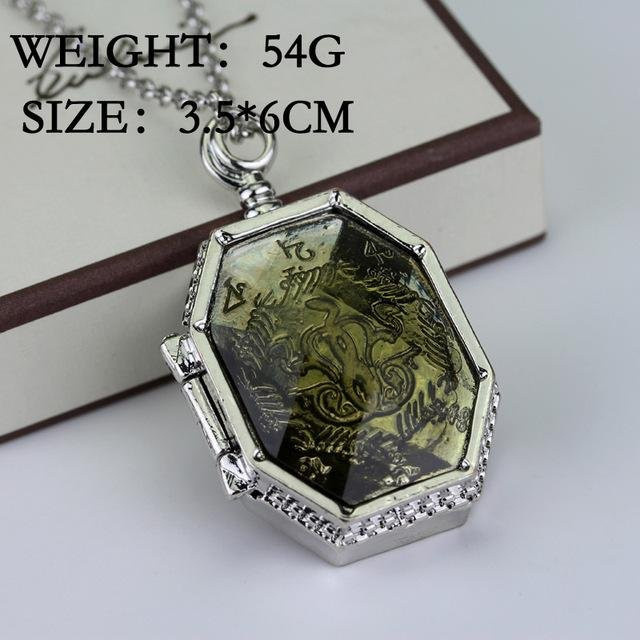 Wucifang Jewelry Halskette mit Horkrux-Anhänger, Messing, Herren, grün - Bild 1
