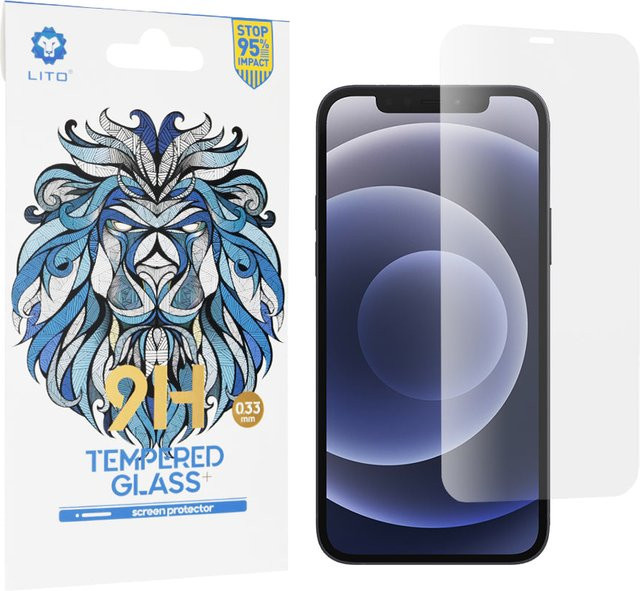 Lito Classic Displayschutzfolie aus gehärtetem Glas für Apple iPhone 12 und iPhone 12 Pro, Full Glue, 2.5D, transparent - Bild 1