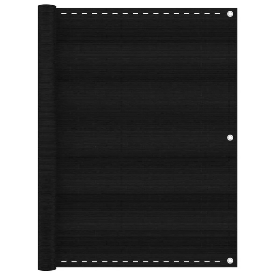 vidaXL Balkon-Sichtschutz aus HDPE in Schwarz, Breite: 120 cm, Länge: 600 cm - Bild 2