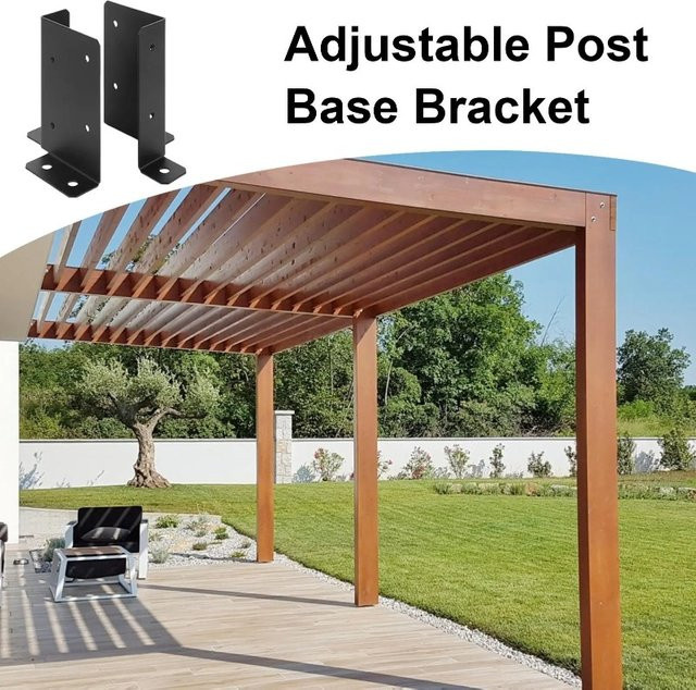 KRIOCY Universelle Pfosten-Basishalterung zur Verstellung für Deck, Veranda, Pavillon, Zaun und Briefkasten - Bild 1
