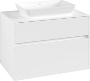 V&B Waschtischunterschrank Collaro mit mittigem Waschtisch in Weiß Matt, B/T/H: 80 x 54,8 x 50 cm - Bild 1