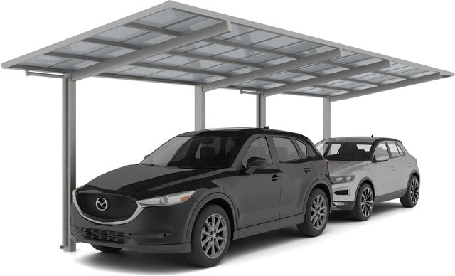 Ximax Doppelcarport Linea-80 Tandem in Edelstahl-Look, Breite: 272,6 cm, Tiefe: 982,6 cm - Bild 1