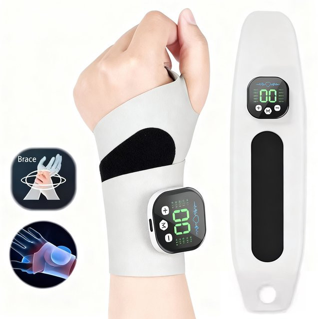 emsa EMS Elektrisches kabelloses Hand- und Handgelenk-Massagegerät mit 10 Vibrationsmodi in Blau - Bild 1