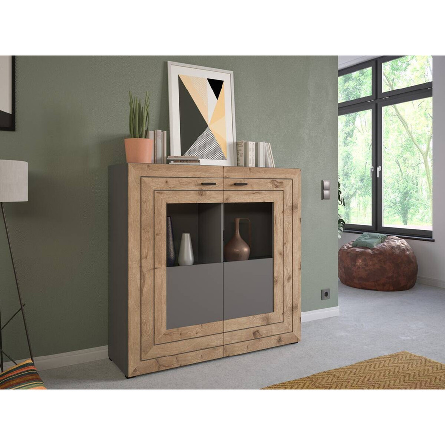 Highboard Freno xonox.home in Grau und Anthrazit, B/H/T: 120 x 117 x 37 cm - Bild 4
