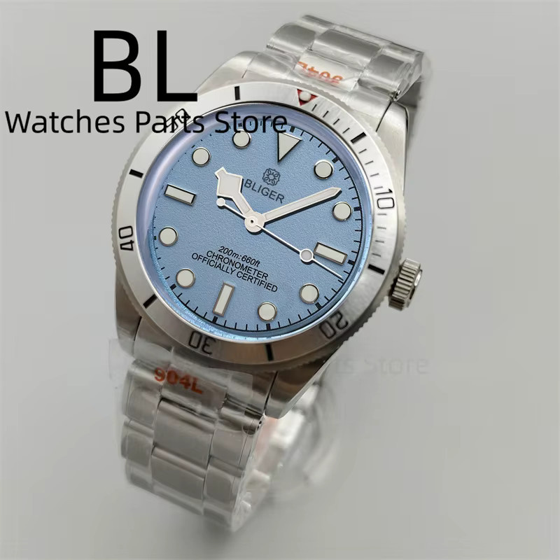 BLIGER Armbanduhr, mechanisch, Edelstahl, Blau, Saphirglas, 39 mm, Herren - Bild 2