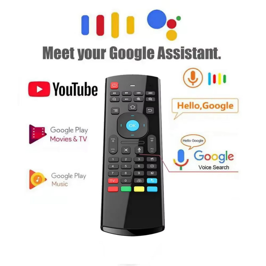 Kebidu MX3 Air Mouse Drahtlose Mini Tastatur mit Sprachsteuerung und Hintergrundbeleuchtung in Schwarz für PC, Android und Smart TV - Bild 4