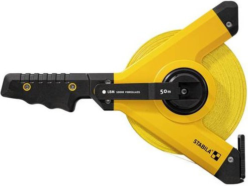 Stabila Rahmenbandmaß LBM 1000 Fiberglass mit metrischer Skala, 50 m, Gelb - Bild 1