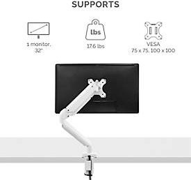 Fellowes Platinum Series Einzel-Monitorarm in Weiß für Monitore bis 30 Zoll und 9 kg mit VESA 100x100 mm und USB-A Anschluss - Bild 1