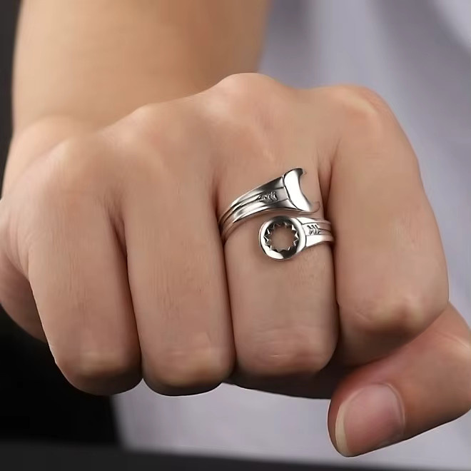 GaaBou Jewellery Ringe, 925 Silber, Schraubenschlüsselmotiv, Unisex - Bild 2