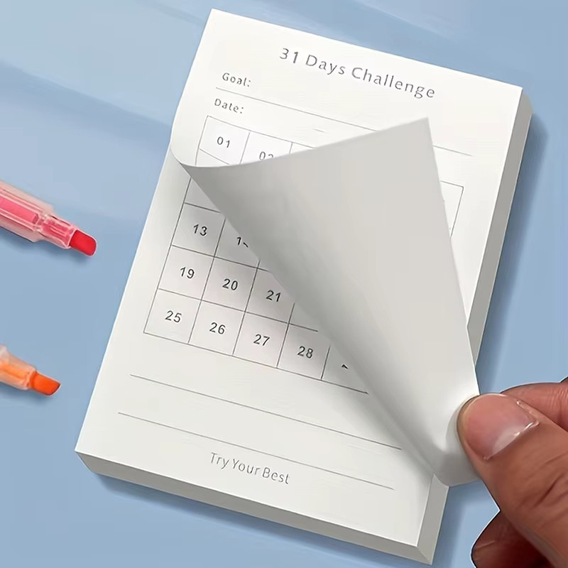 CHENJ Mini-Taschen-Checklisten-Schreibblöcke mit 30-Tage-Planer und Selbstdisziplin-Checkliste, Weiß - Bild 2