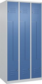 C+P Z-Spind Classic PLUS Spind mit 6 Fächern, grau und blau, mit Zylinderschloss, H x B x T: 185 x 90 x 50 cm - Bild 1