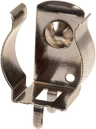 TRU COMPONENTS 18-3705 Einzelkontakt 1x Mignon AA Durchsteckmontage THT, Silber, B/T/H: 13,6 x 9,5 x 14,7 mm - Bild 1