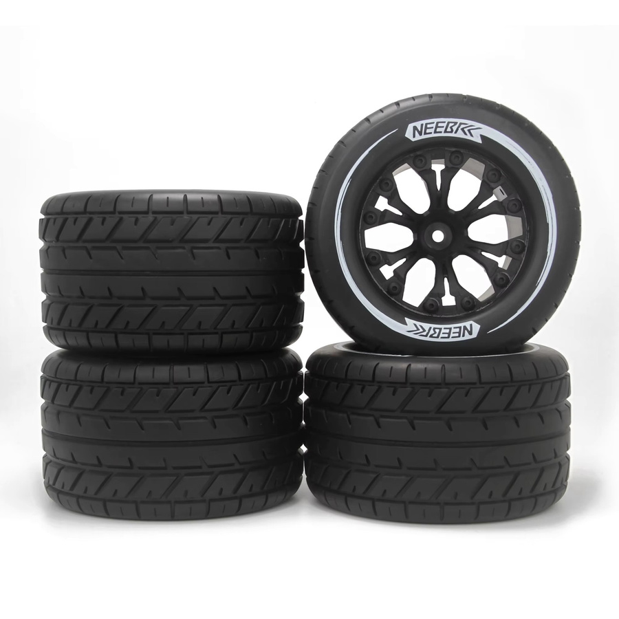 NEEBRC Gummireifen Rad Reifenfelge, 4-teiliges Set, 1:10, Schwarz - Bild 3