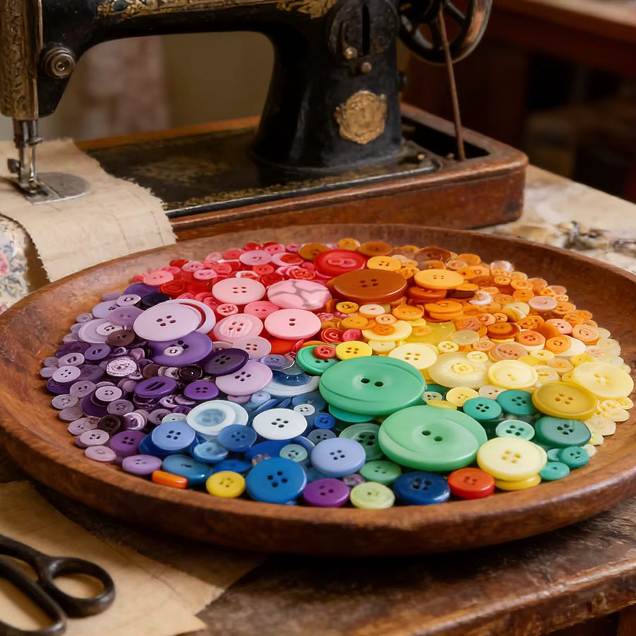240-teiliges Kunststoff-Knopfset in Mehrfarbig mit verschiedenen Größen von 0,7 cm bis 2,5 cm für DIY-Bastelarbeiten, Nähen und Dekorationen - Bild 3