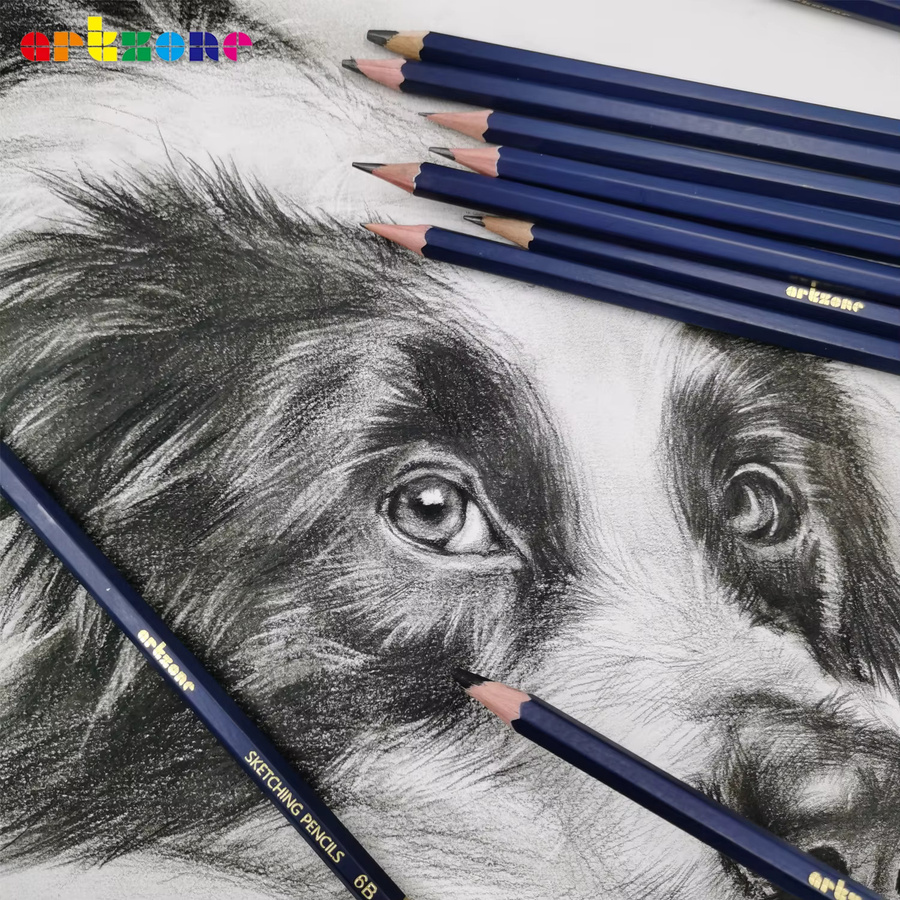 ARTZONE Professionelles Graphit-Bleistift-Set mit 12 Teilen, Stärken 6H-12B zum Zeichnen und Skizzieren - Bild 5