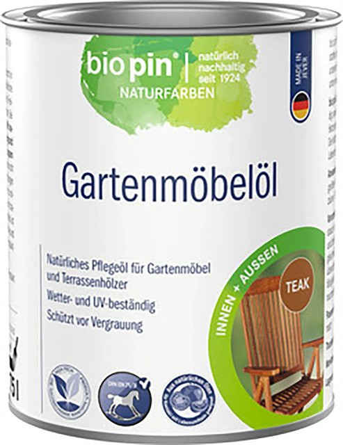 Biopin Gartenmöbelöl Teak in Braun, wasserabweisend und natürlich, 750 ml - Bild 1