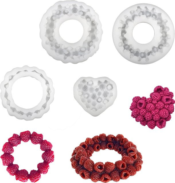 Meibum Himbeer-Stapelring-Mousse-Silikonform für Obstkuchen, Schokolade und französisches Gebäck - Bild 1