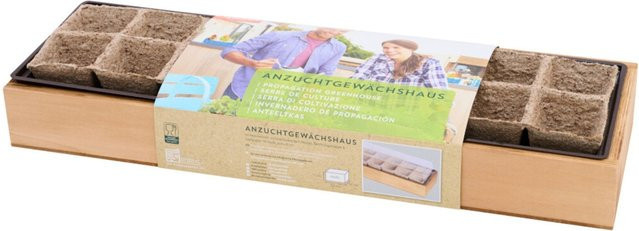 SIENA GARDEN Anzuchtkiste aus Holz inklusive Anzuchttöpfe in Braun - Bild 1