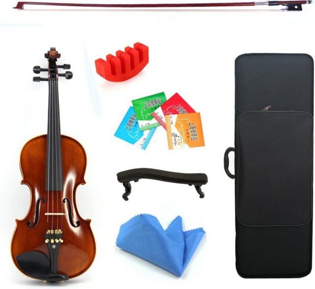 TONGLING Professionelle Handgefertigte Violine aus Natürlichem Geflammtem Ahornholz in Braun, Antike Violino Saiteninstrument - Bild 1