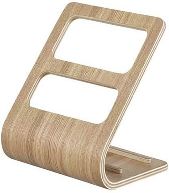 Multifunktionales Tischaufbewahrungsregal von Tooarts aus Holz in Beige mit gebogener Stütze für Wohnzimmer und Schlafzimmer - Bild 1