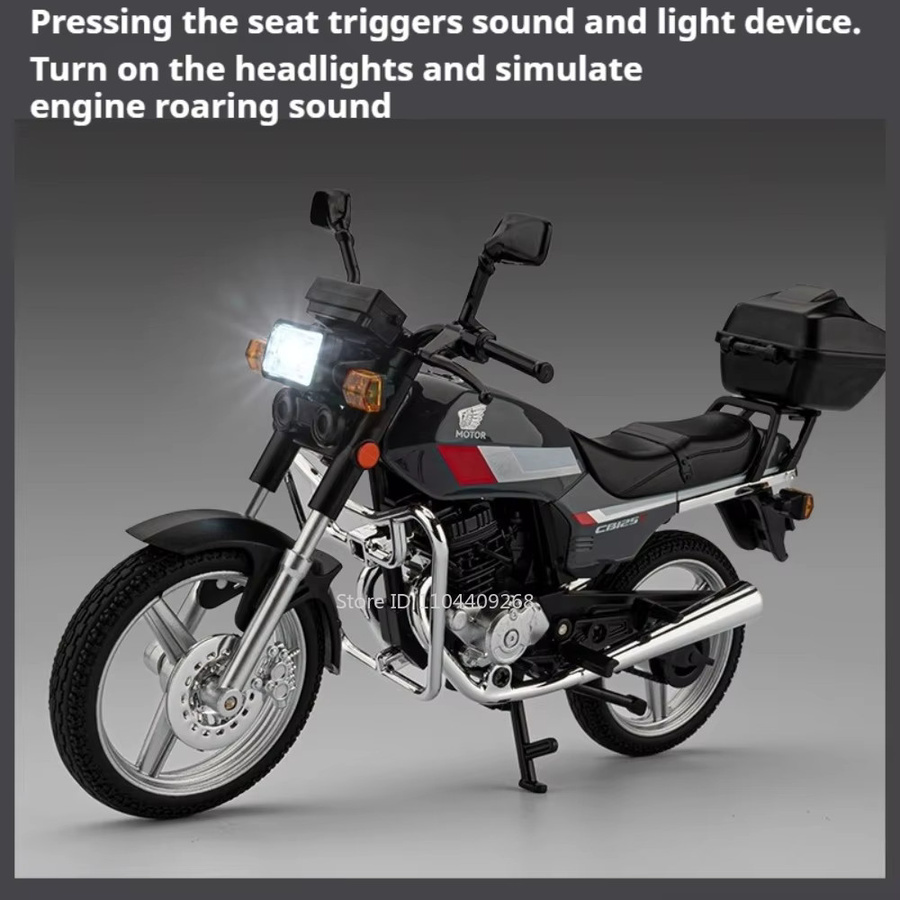 RMZ city Honda CB125T CB650 Motorradmodell, Maßstab 1:12, Grau - Bild 2