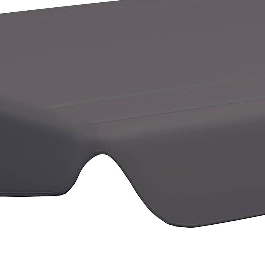 vidaXL Ersatzdach für Hollywoodschaukel und Hängematten-Schaukelstuhl aus Polyester, Anthrazit, B/T: 150 x 105 cm, H: 130 x 70 cm - Bild 3