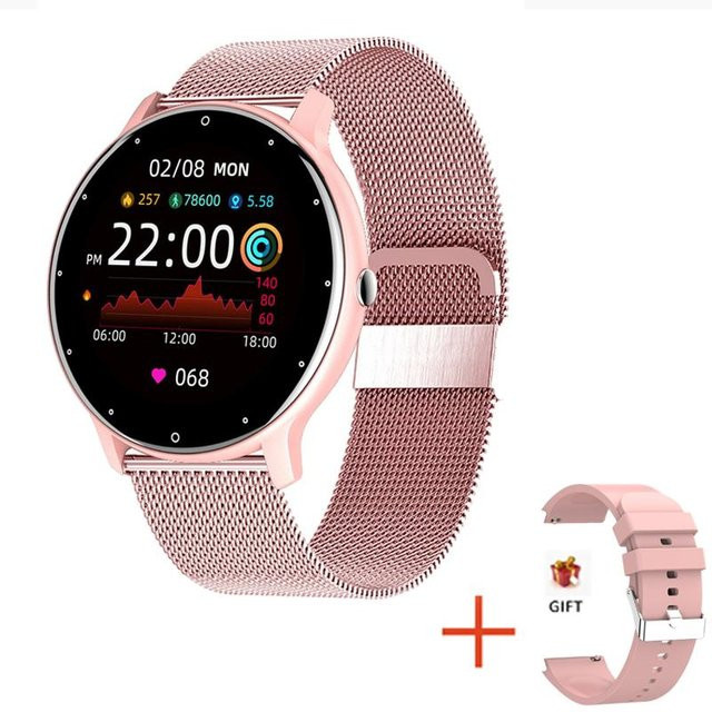 LIGE Smartwatch für Damen und Herren mit Herzfrequenzmessung, Blutdruckkontrolle und Bluetooth-Funktion, wasserdicht, Farbe: Rosa - Bild 1