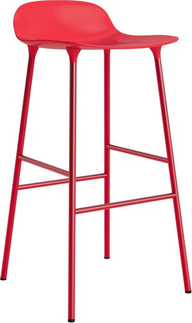 Normann Copenhagen Form Barstuhl mit Metallgestell in Rot im skandinavischen Design - Bild 1