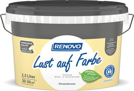 RENOVO Dispersionsfarbe Gelb Matt, 2,5 l - Bild 1