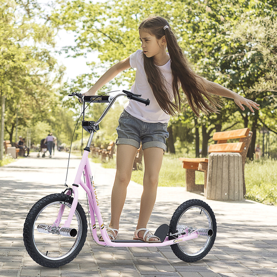 HOMCOM Kinderroller 16 Zoll Scooter, Rosa, ab 5 Jahre - Bild 2